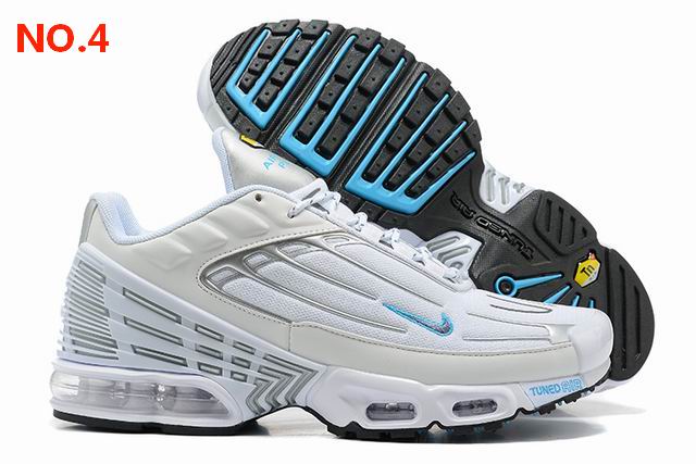 Nike Air Max Plus 3 Mens Shoes White Silver Blue;